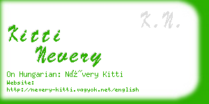 kitti nevery business card